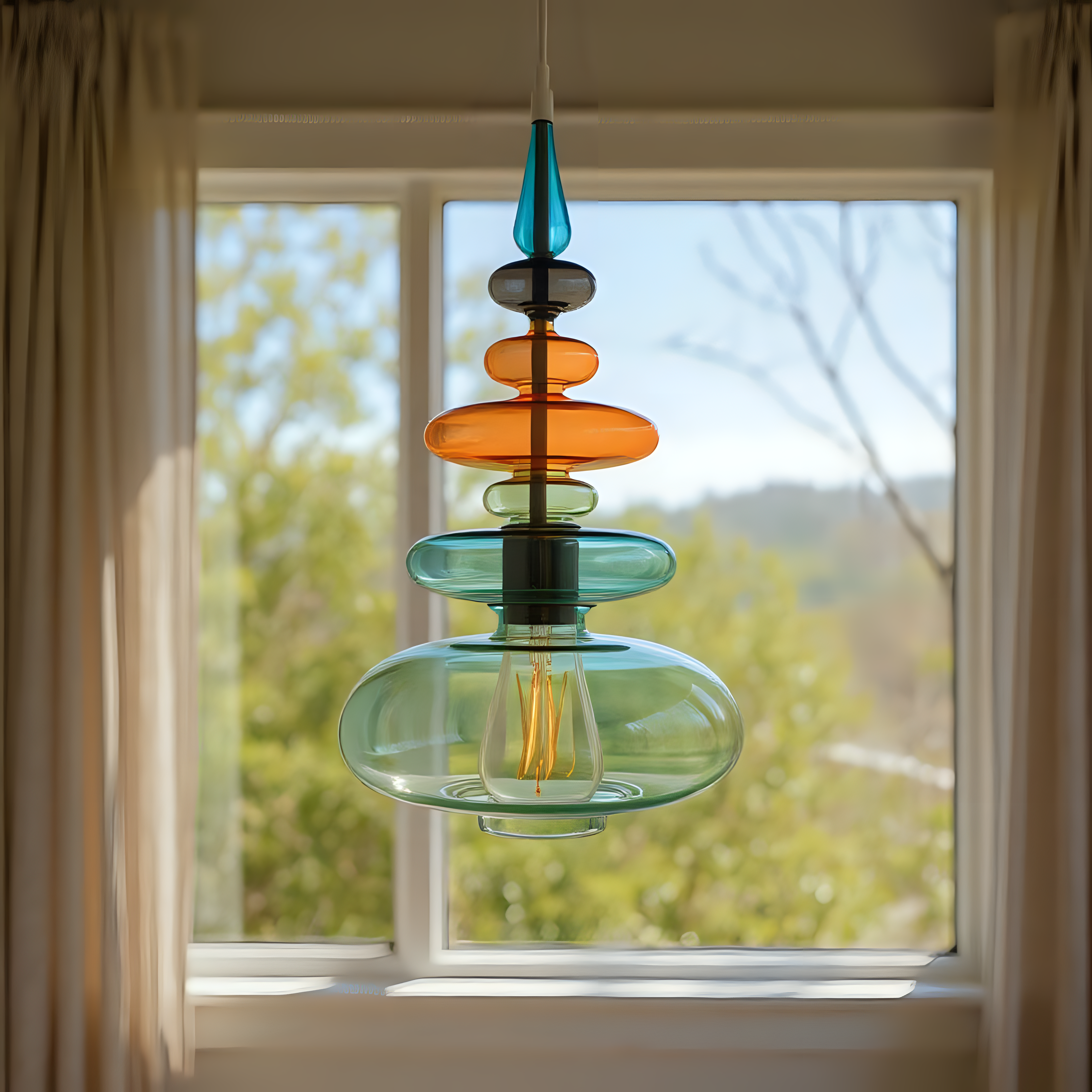 Hand Blown Glass Pendant Light